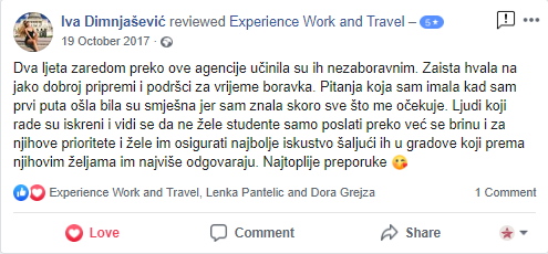 Iva Dimnjasevic Experience